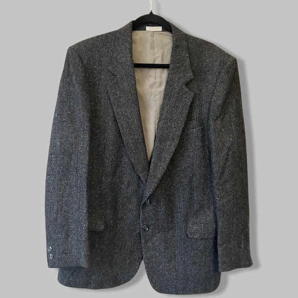 Vintage Wm.H.Leishman Pure Wool Herringbone Tweed Blazer - Picture 1 of 16